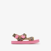 Check Sandals in Sand beige/pink