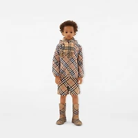 Check Cashmere Scarf in Sand - Children | Burberry® Official