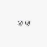 Shield Stud Earrings in Silver - Women | Burberry® Official