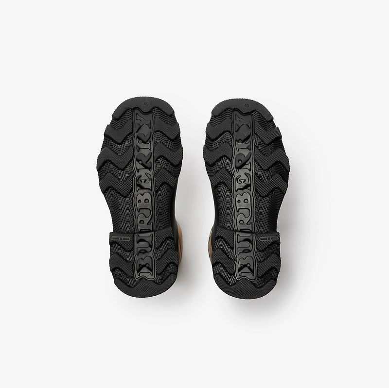 Rubber Marsh Stamp High Boots​ in Black - Women | Burberry® Official