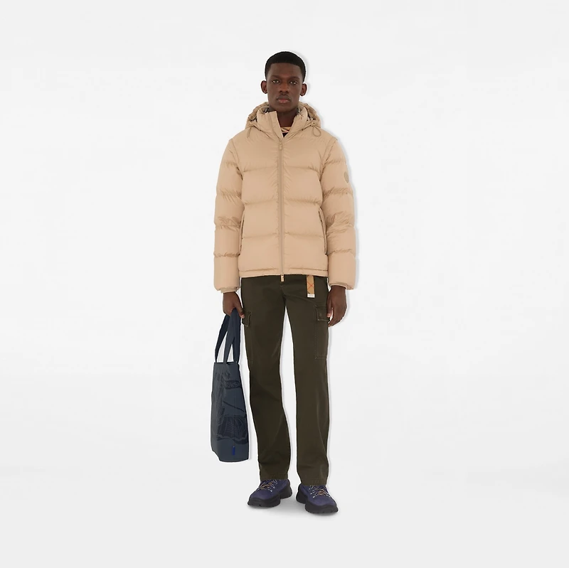 Detachable Sleeve Puffer Jacket in Flax beige - Men | Burberry® Official