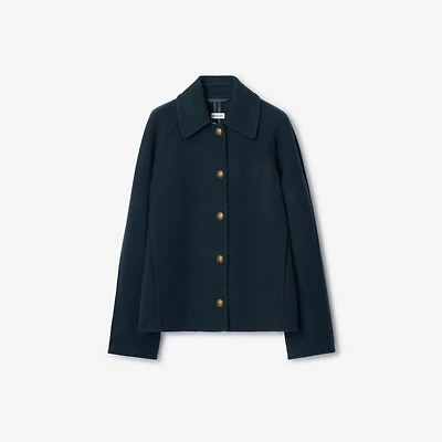 Wool Barn Jacket in Pilot blue - Women | Burberry® Official
