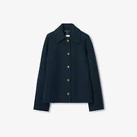 Wool Barn Jacket in Pilot blue - Women | Burberry® Official