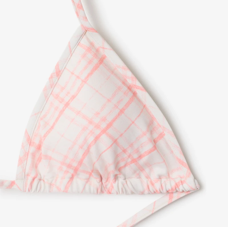Check Bikini Top in Dusky rose - Women, Nylon | Burberry® Official