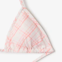 Check Bikini Top in Dusky rose - Women, Nylon | Burberry® Official