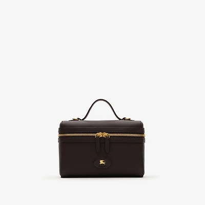 Bloomsbury Vanity Case in Peat brown/sand beige - Women, Leather | Burberry® Official