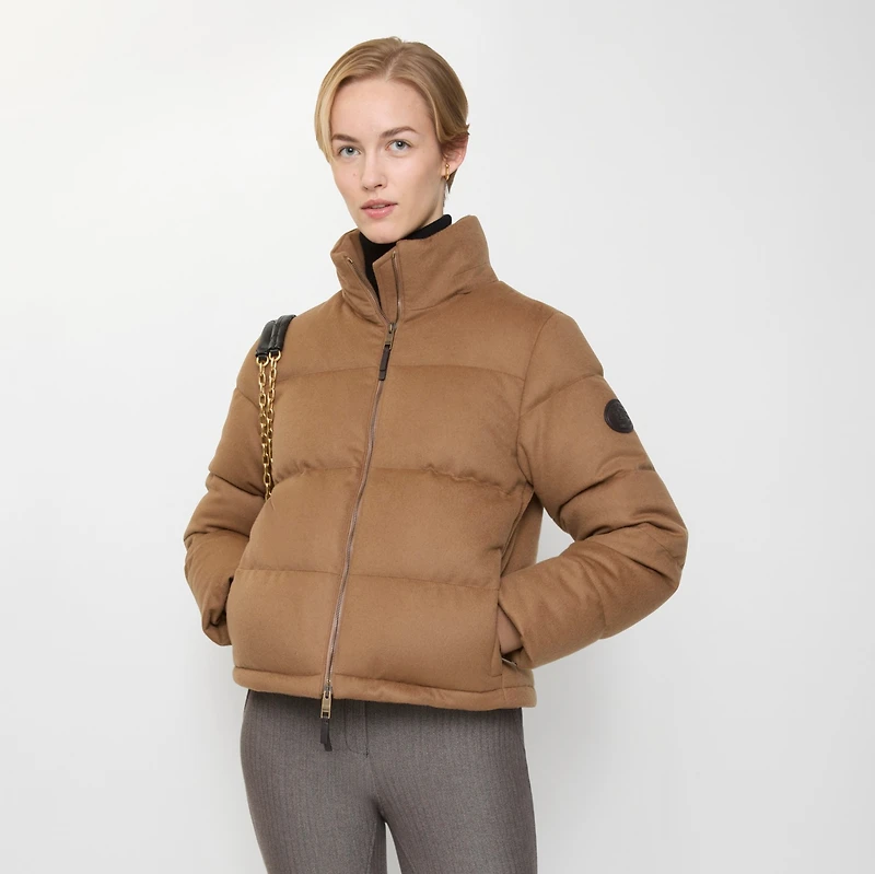 Cashmere Ambleside Puffer Jacket in Fawn brown - Women, Nylon | Burberry® Official