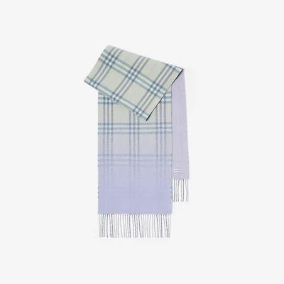 Gradient Check Cashmere Scarf in Seafoam green | Burberry® Official