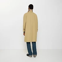 Long Cotton Car Coat in Hamper beige - Men | Burberry® Official