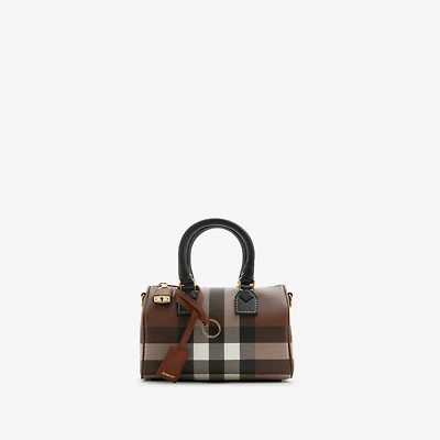 Mini Check Bowling Bag in Dark birch brown - Women | Burberry® Official