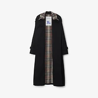 Long Check Collar Castleford Trench Coat in Black - Women, Cotton | Burberry® Official