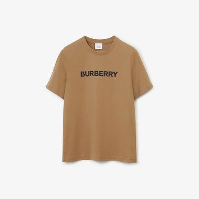 Logo Cotton T-shirt in Camel