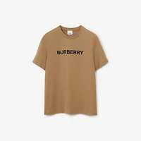 Logo Cotton T-shirt in Camel