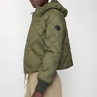 Check-stitch Nylon Delley Puffer Jacket in Pasture green - Women | Burberry® Official