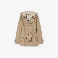 Short Tropical Gabardine Foxfield Trench Coat in Saltmarsh beige - Women | Burberry® Official
