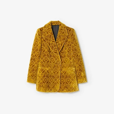 Baroque Velvet Blazer in Pear yellow - Women, Nylon | Burberry® Official