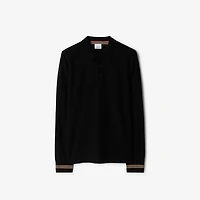 Long-sleeve Wool Polo Shirt in Black - Men | Burberry® Official