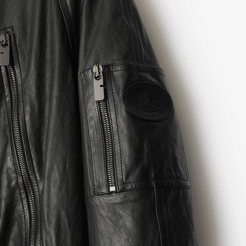 Leather Bomber Jacket in Black - Men | Burberry® Official