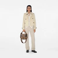 Small B Clip Messenger Bag in Sand - Women, Cotton, Nylon | Burberry® Official