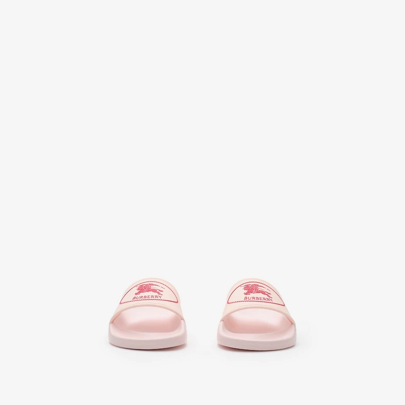 Knight Stamp Slides in Candyfloss pink/dragonfruit red - Children | Burberry® Official