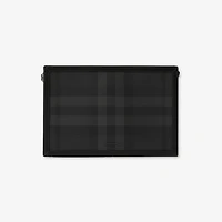 Check Zip Pouch in Charcoal - Men, Canvas | Burberry® Official