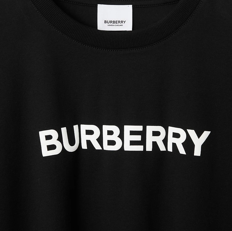 Logo Cotton T-shirt in Black - Men | Burberry® Official