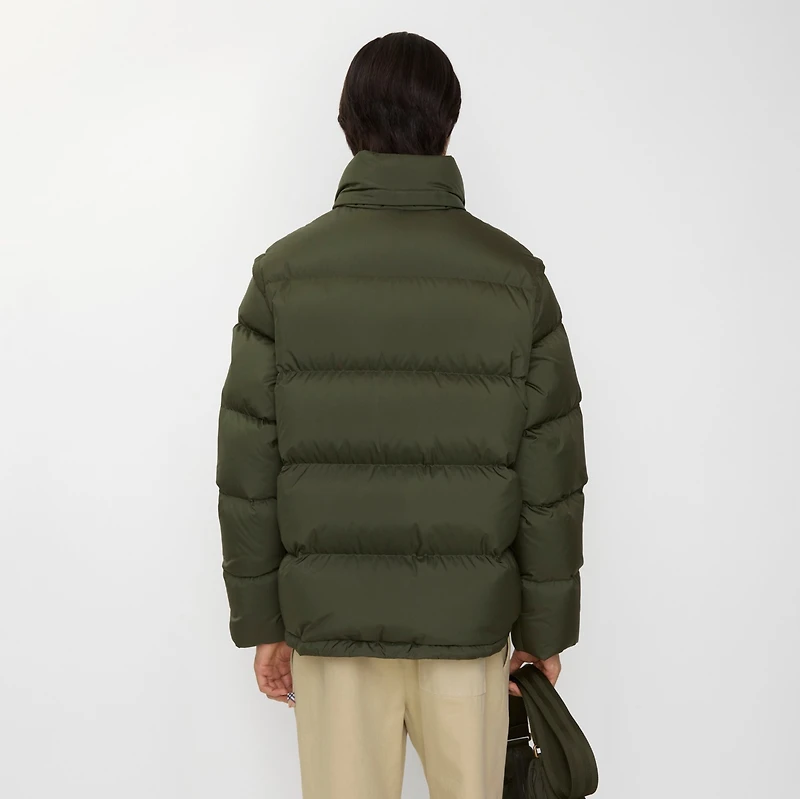 Detachable Sleeve Puffer Jacket in Shale green - Men | Burberry® Official