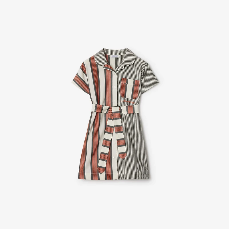 Striped Cotton Shirt Dress in Multicolour | Burberry® Official