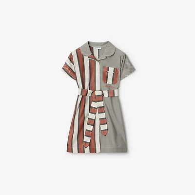 Striped Cotton Shirt Dress in Multicolour | Burberry® Official