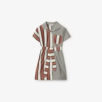 Striped Cotton Shirt Dress in Multicolour | Burberry® Official