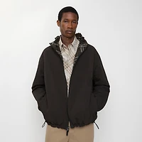 Reversible Check Hooded Jacket in Truffle brown - Men | Burberry® Official