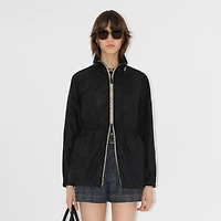 Short Checker-tape Nylon Parka in Black - Women | Burberry® Official