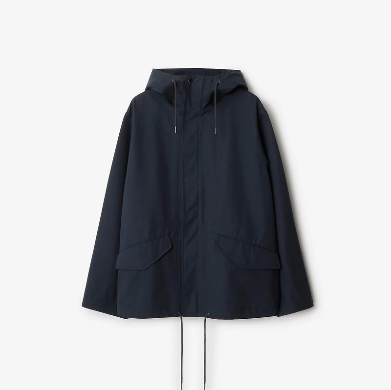 Short Bonded Gabardine Parka in Navy - Men | Burberry® Official