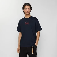 EKD Check Cotton T-shirt in Navy - Men | Burberry® Official