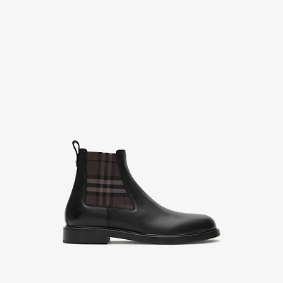 Leather Pembroke Boots in Black - Men | Burberry® Official