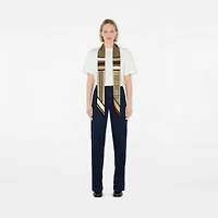 Skinny Montage Silk Scarf in Archive beige | Burberry® Official