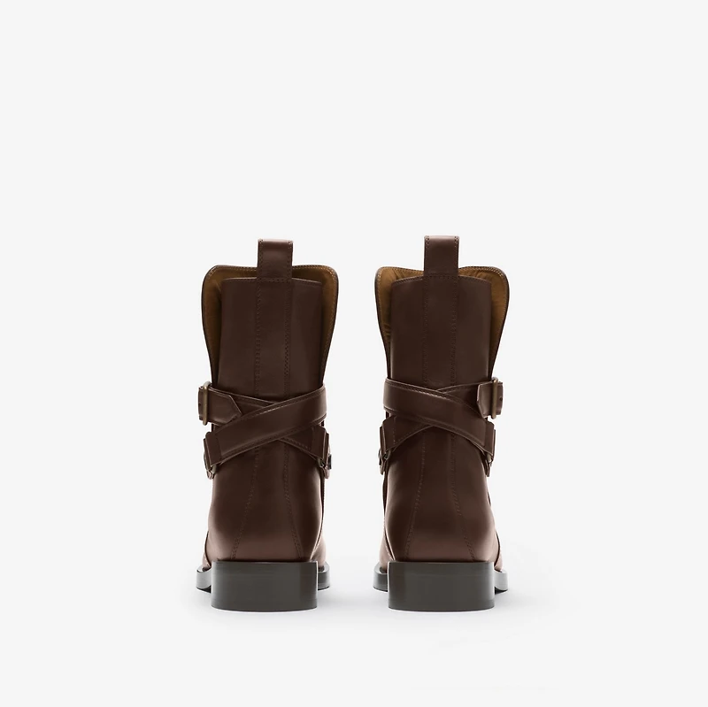 Leather Ledger Jodphur Boots in Treacle brown - Men | Burberry® Official