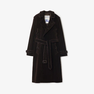 Long Corduroy Trench Coat in Clove brown - Men | Burberry® Official