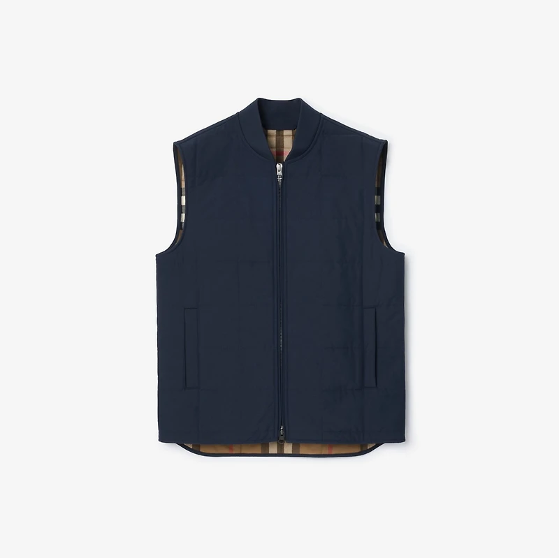 Quilted Gilet in Navy black - Men | Burberry® Official