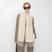 B Charm Cashmere Scarf in Chalk white | Burberry® Official