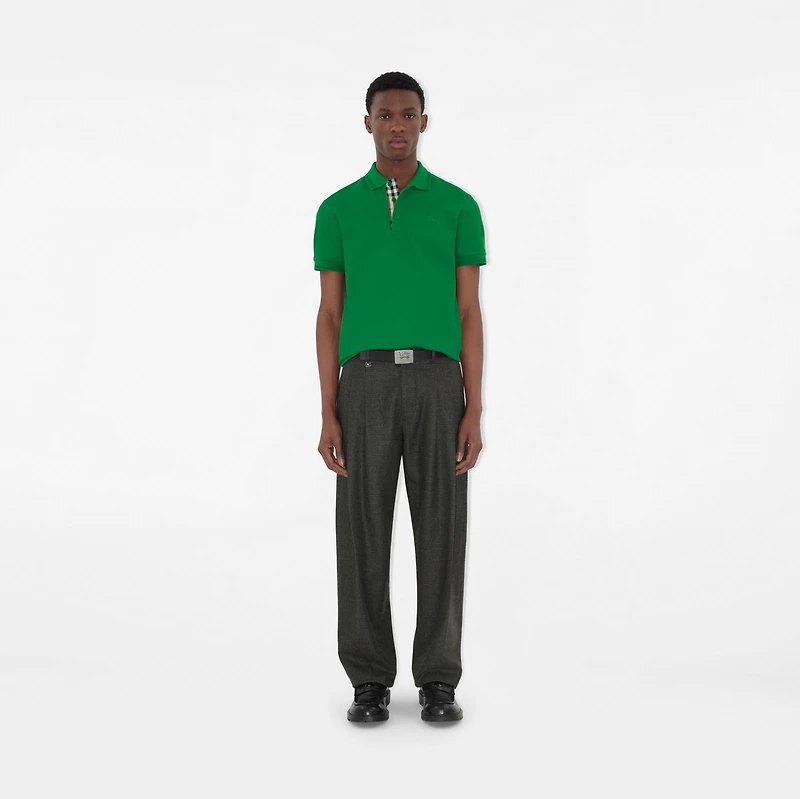 Cotton Polo Shirt in Leaf green - Men | Burberry® Official
