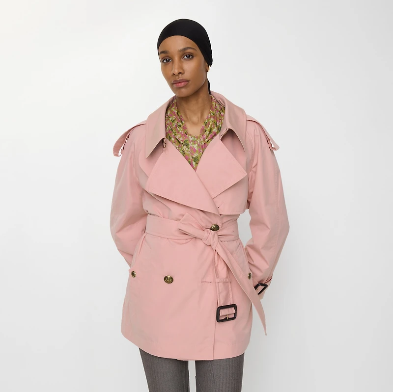 Short Lightweight Cotton Fitzrovia Trench Coat in Begonia pink - Women | Burberry® Official