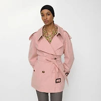 Short Lightweight Cotton Fitzrovia Trench Coat in Begonia pink - Women | Burberry® Official