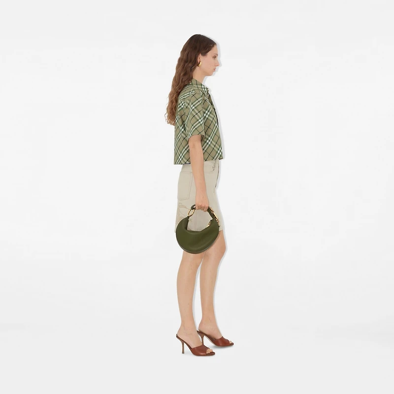 Cropped Check Cotton Shirt in Saxon - Women | Burberry® Official