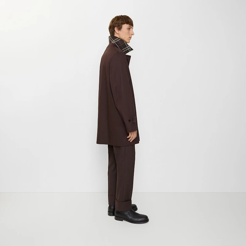 Short Gabardine Car Coat in Clove brown - Men | Burberry® Official