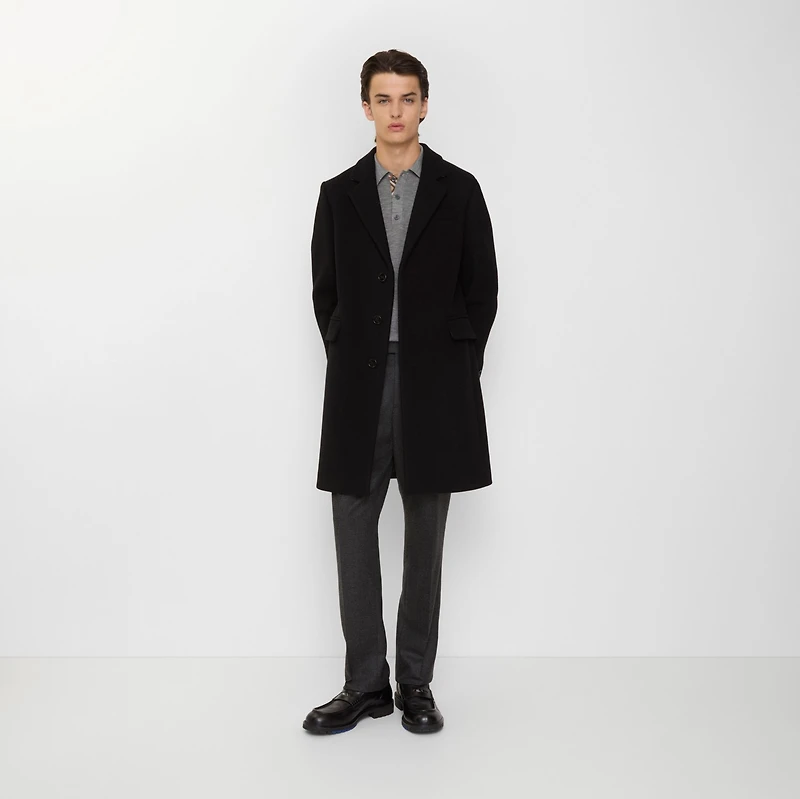 Wool Tailored Coat in Black - Men | Burberry® Official