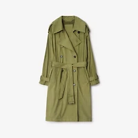 Long Nubuck Trench Coat in Wreath - Women, Leather | Burberry® Official
