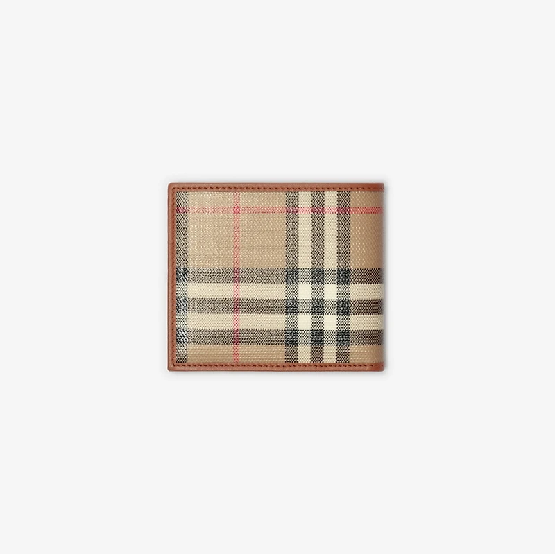 Check Bifold Coin Wallet in Archive beige - Men, Cotton | Burberry® Official
