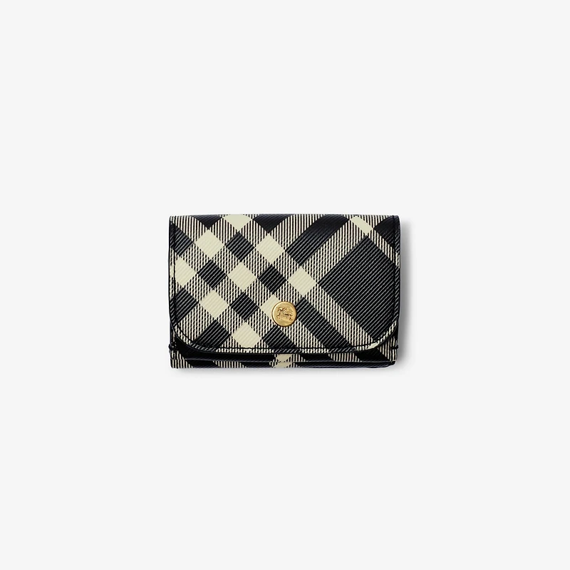 Check Compact Wallet in Black/calico - Women | Burberry® Official