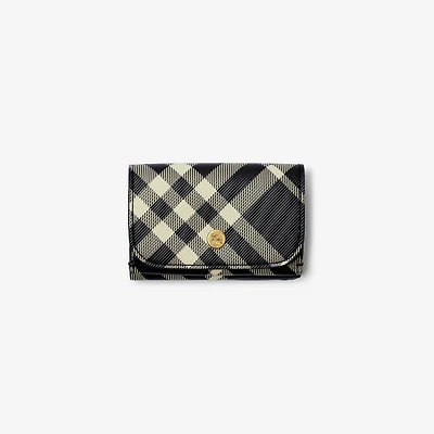 Check Compact Wallet in Black/calico - Women | Burberry® Official